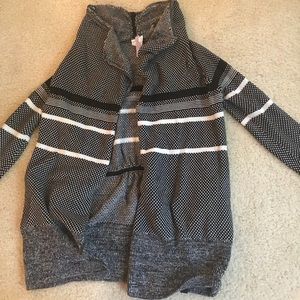 black and white stirped ivivva button sweater